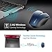 TECKNET Wireless Mouse, 2.4G USB Computer Mouse with 6-Level Adjustable 4800 DPI, 30 Months Battery, Ergonomic Grips, 6 Buttons Portable for PC, Chromebook, Mac - Blue