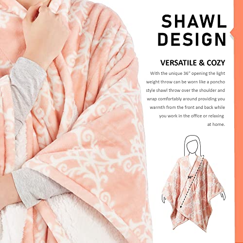 Degrees of Comfort Pink Sherpa Heated Blanket Wrap, Cozy & Snuggy