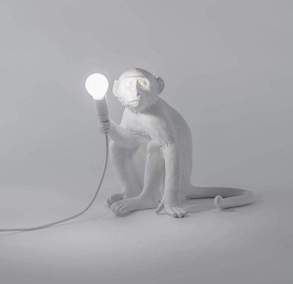 PIAOL Monkey Chandelier Resin Nordic Creative Ceiling Lamp, Acrylic Lampshade Monkey Chandelier LED Chandelier Restaurant Bedroom,White-Sitting