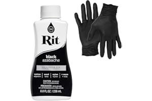 Dye – Rit Liquid Fabric Dye for Crafting, Clothing, and Décor – 8 oz. Bottle – with Artisx Nitrile Gloves Included (Black)
