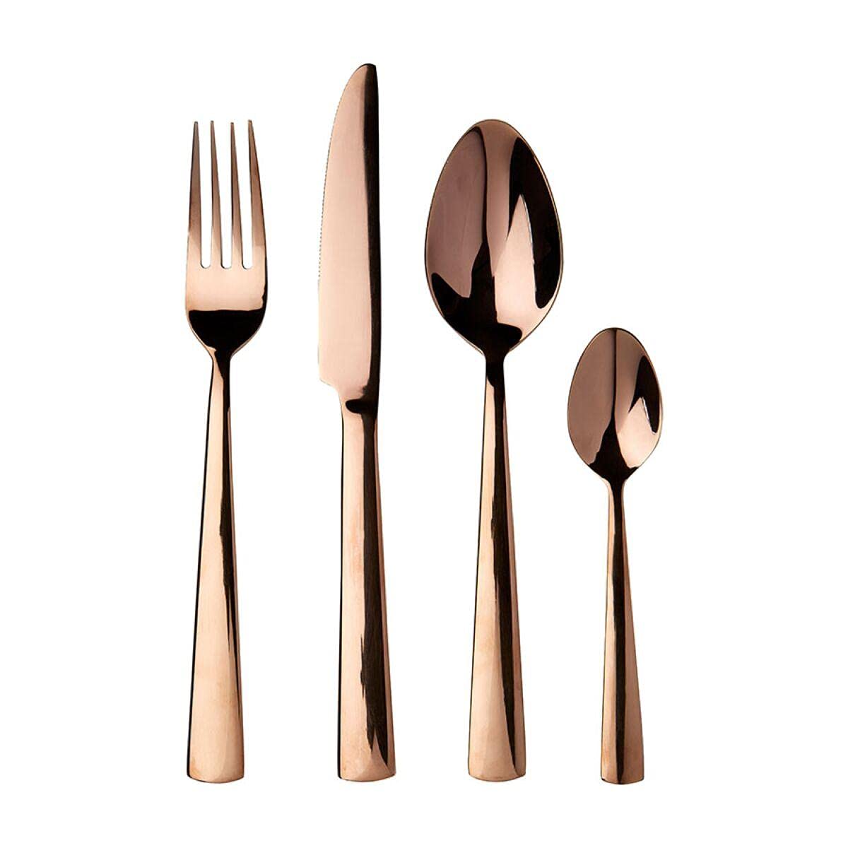 Avie Cutlery Set, Lustra, Stainless Steel/Rose Gold, 16 Piece