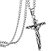 Jstyle Jewelry Stainless Steel Antique Cross Crucifix Pendant Necklace for Men 24 Inch Silver-Tone