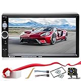 Double Din Car Stereo in-Dash Compatible with Bluetooth Touch Screen 7 inch with Rear-View Camera,Video MP5/4/3 Player, Radio FM, Car Stereo Receiver, Mirror Link, Caller ID