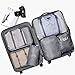 DIMJ Packing Cubes for Suitcase, Mesh Design Suitcase Packing Cubes Set Durable Travel Luggage Organizer, Lightweight Luggage Bags Organizers with Makeup Bag, Shoes Bag.（Grey）