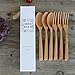 Wooden Forks and Spoons Set, ADLORYEA 6 Piece Natural Wooden Utensils for Eating, 7.5 Inch Handmade Korean Wood Spoon for Pasta, Dinner, Tea, Salad Desserts, Chips, Snacks, Cereal, Fruit