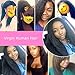 Brazilian Kinky Straight Human Hair Bundles With Closure, 8A Unprocessed Virgin Yaki Hair 3 Bundles With Closure Free Part, Natural Color (16 18 20 + 14)