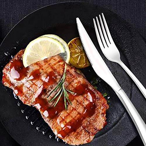 Tesinll Silverware Flatware Cutlery Set, Stainless Steel Utensils Service for 1, Including a Knife, a Fork, two Spoons for Home and Restaurant, Mirror Polished, Dishwasher Safe