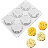6 Flower Silicone Cake Mold Handmake DIY Bread Mould Silicone Moulds For Cake Mooncake Mold Cake Tools (Mooncake O_8.52 X5.8 X0.84 inch)