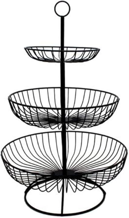 LLSS dreistufiger Obstkorbständer, runder Metallausschnitt zur