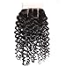 Greatremy Brazilian Virgin Human Hair Curly Wave Lace Closure Three Part 4x4 Natural Color 14inch