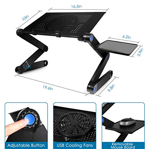 Laptop Table, Adjustable Laptop Bed Table, Portable Laptop Workstation