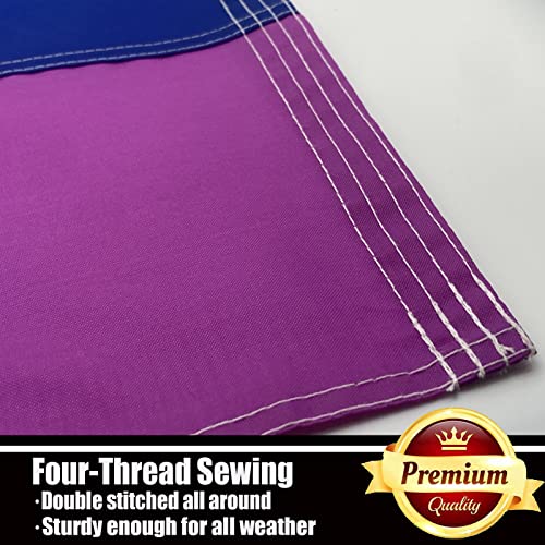 Progress Pride Rainbow Flag 3x5 Outdoor-Sewn Stripes LGBTQ Gay Lesbian Bisexual Transgender All Inlcusive Progressive Pride Rainbow Flag Vivid Color Polyester Flags with 2 Brass Grommets
