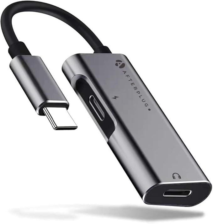 Afterplug 2in1 Type C Splitter, Dual USBC Headphone and Charger Adapter, 60W PD Fast Charging
