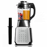 Glass Blenders for Kitchen – Stainless Steel Professional Blender for Smoothies 1500W Motor, Nut Milk Maker Machine 9 Adjustable Speeds, 14 Preset Programs, BPA-Free Glass Jar blender, Soy Milk, Soups
