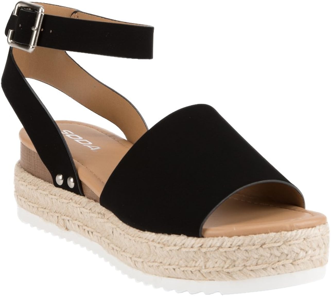black flatform espadrille sandals