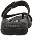 Skechers womens Reggae - Rasta Flip-slop Sandals Flip Flop, Black Suede/ Beige Trim, 10 US