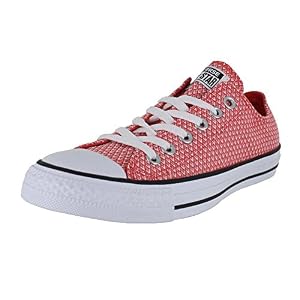 Image of Converse Womens Chuck Taylor All Star OX Shoes Ultra RED Black White Size 5
