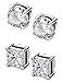Jstyle 2 Pairs Stainless Steel Magnetic Stud Earrings for Men Women Non-piercing CZ Hypoallergenic 4-10mm