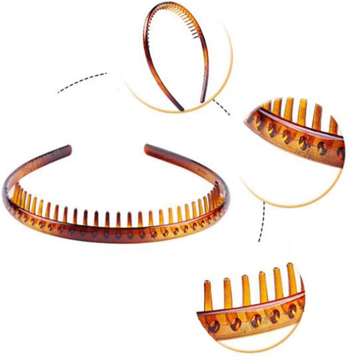 Set of 8 Unisex Hard Plastic Sharks Tooth Headband Hair Comb High-grade Headwear Hairband Hair Hoop (A#) - Image 5