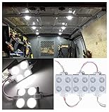 12V 40 LEDs Van Interior Lights White LED Lamp Waterproof with LED Project Lens for LWB Van Boats Caravans Trailers Celling Light
