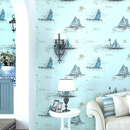 Amazoncom Jzmmcd Color Azul Mediterráneo Recámara De