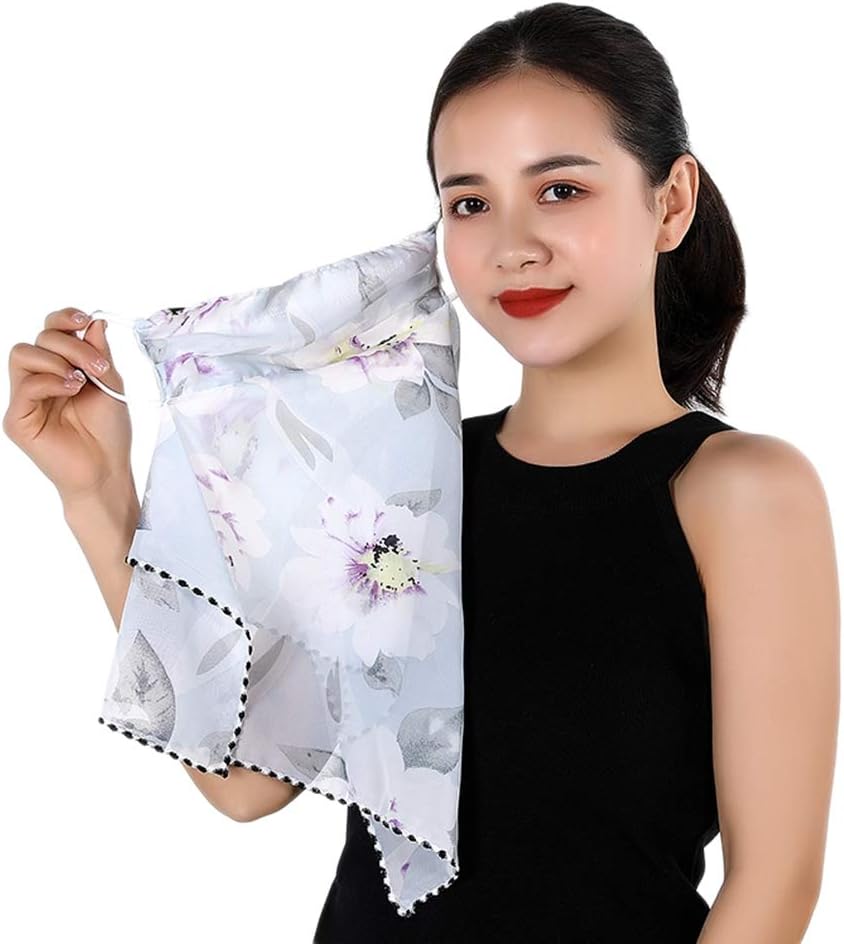 Xiang Ru Light Weight Ear Hanging Thin Sunscreen Mesh Scarf Breathable Soft Quick Dry Sun Block for Women