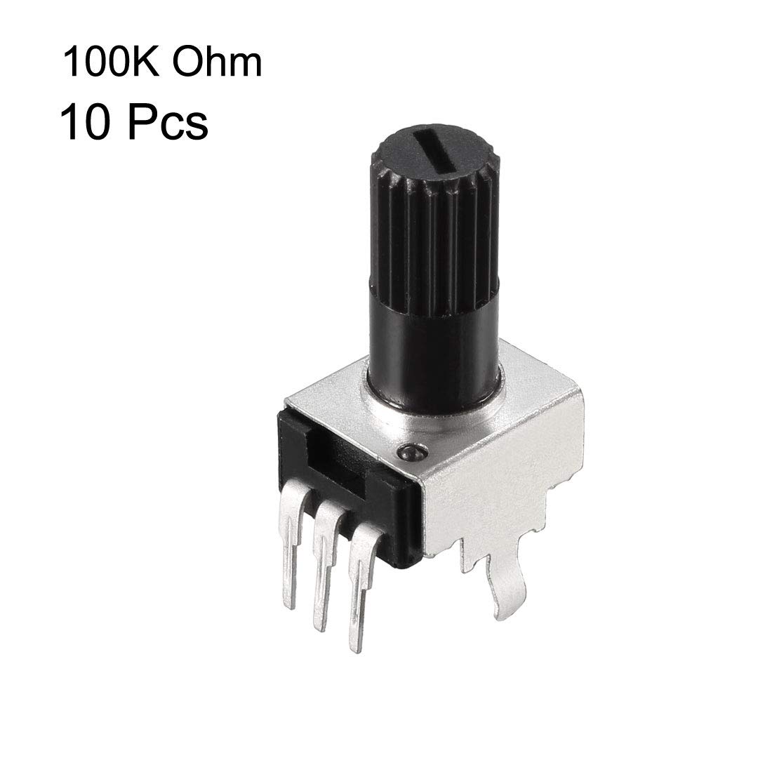 sourcing map Potentiometer 100K Ohm Variable Resistors Single Turn Rotary Carbon Film 10pcs, 100K-10pcs - Image 3