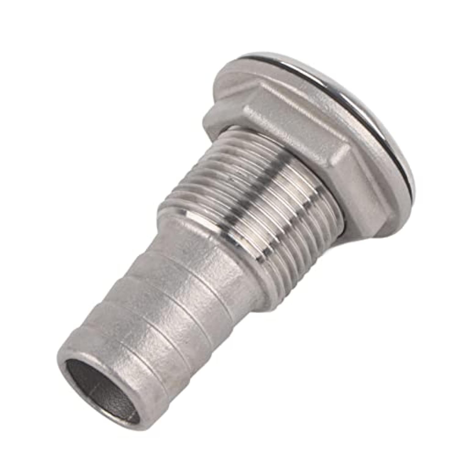Akozon Boat Plumbing Stainless Steel Thru-Hull Fitting Hose Barb Marine Barbed Hose Thru Drain for Boats Yachts