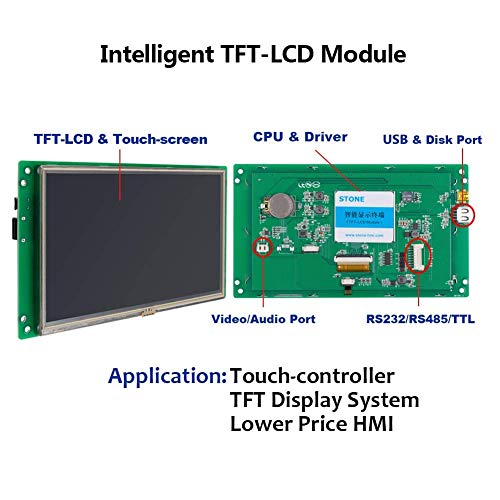 7 Inch HMI TFT LCD Display Programmable Logic LCD Controller Touch Screen for Equipment Use Customize Available