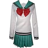 Nsoking Anime Womens Costume Green Halloween Cosplay School Uniform Sailor Dress Suit (Large, Girls Set)
