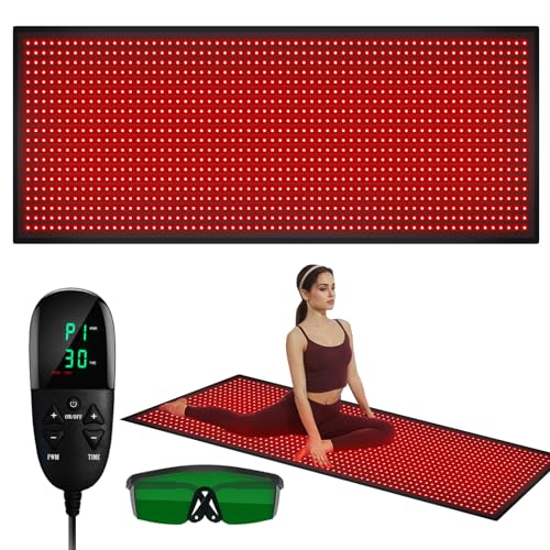Photo 1 of Red Light Therapy Mat Full Body 1280 LEDs Infrared Light Therapy Blanket, 3 in 1 Led Beads, 660nm Red & 850nm Infrared Light Therapy Heating Pad, 71" * 31" Large Pad for Back Joint Muscle Pain Relief