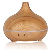 Aroma Essential Oil Diffuser,Mizoo 300ML Air Cool Mist Humidifier with Timer Settings, 7 LED Color Changing ,Auto Shut-off and Adjustable Mist Mode