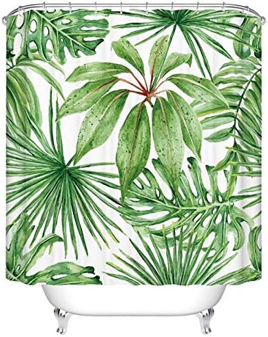 Amazon Com Goodbath Green Leaf Shower Curtains Tropical Palm