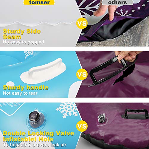 Extra Large 50 Inch Snow Tube with Backrest Tree No More Popped with