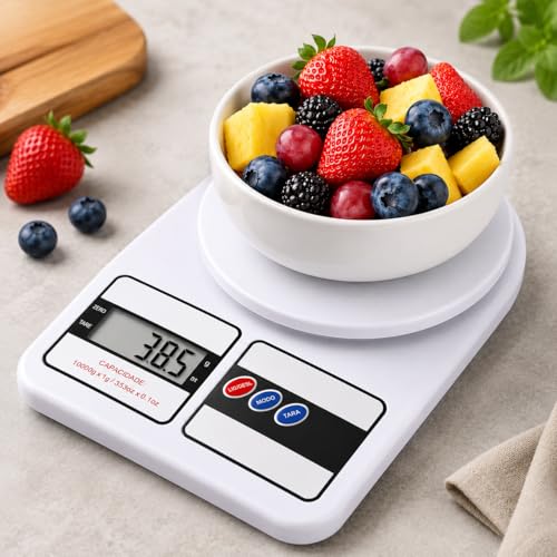 Balança Digital de Cozinha Alta Precisão até 10kg com Função Tara e Display LCD – Ideal para Receitas, Dieta e Controle Alimentar