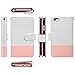 ULAK iPhone 6s Case, iPhone 6 Case, 6s Wallet Case, Wallet iPhone 6S Leather Case Synthetic Folio 9 Card Multi-Slots Flip for Women for Apple iPhone 6s/6 4.7 Inch (Rose Gold Stripes)