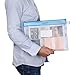 Zipper Pouch, Wisdompro 4 Packs Durable Letter Size Waterproof Mesh File Bag, Document Organizer - Blue