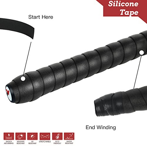 Silicone Bicycle Handlebar Tape Gel Bar Tape Wrap for Road Bikes and Cycling (Black)