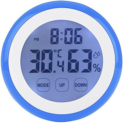Temperature Hygrometer AIGUMI RoundBacklit Touch Screen Temperature and Humidity Meter Indoor Detector with Timer Function Alarm Temperature and Humidity Function With Clock …