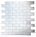 Art3d Peel and Stick Metal Backsplash Tile for Kitchen/Bathroom, Brush Silver Alumimium