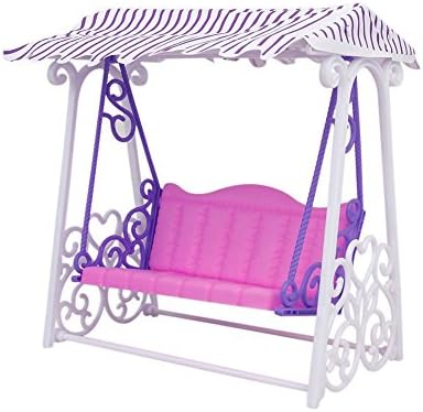 Masingo Plastic Swing Play Set For 11 1/2 Inches (29 cm) Doll---White+Pink+Purple