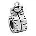 Antique Silver European Tape Measure Seamstress Carpenter Charm Spacer Bead
