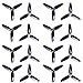 Crazepony 16pcs Gemfan Flash 2540 3 Leaf Propeller 2.5inch Triblade Props Compatible with 1105 1106 Brushless Motor for DIY Micro FPV Drone Quadcopter Like Babyhawk R Leader120 Cygnet Cx2(Black)