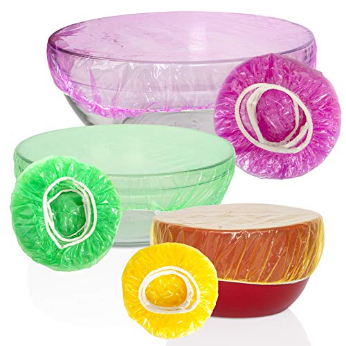 image for Besti Set of 96 Colorful Elastic Food Storage Covers | Reusable Fitted