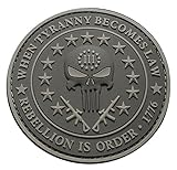 Three 3% Percenter Rebellion Tyranny Punisher 3 inch PVC Rubber 3D Morale Hook PVC Patch (ACU)