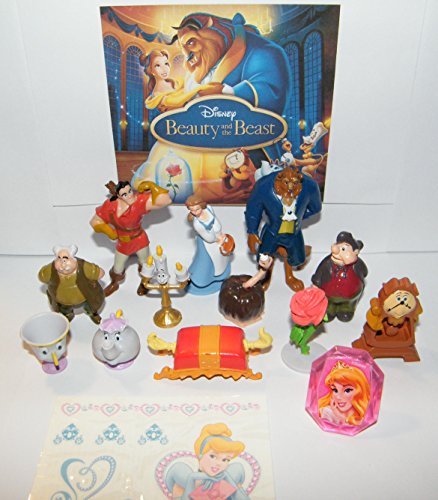 Disney Beauty and The Beast Movie Deluxe Figure Set of 14 Toy Kit with Figures, Tattoo Sheet, ToyRing Featuring Belle, Lumiere, Mrs.Potts, Gaston and Many More!