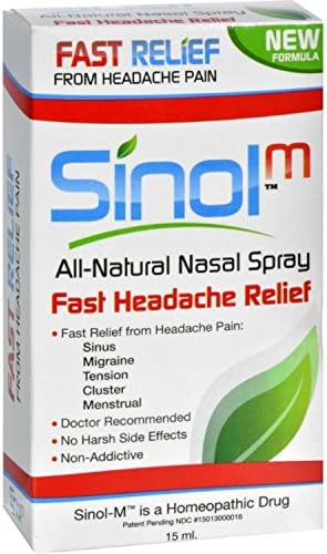 Sinol Headache Relief Spray, Migraine Cluster Tension (15 ml) by Sinol