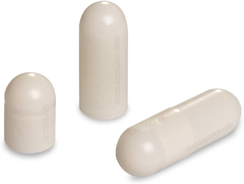 CapsulCN 1000pcs Empty Gelatin Capsules Size 000 White/White Separated