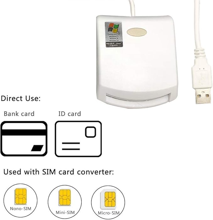 Amazon Com Jeerui Emv Sim Eid Smart Chip Card Reader Writer