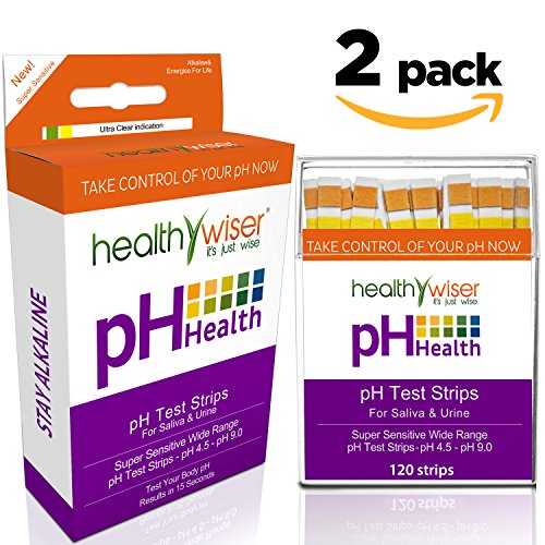 pH Test Strips 120ct - Tests Body pH Levels for Alkaline & Acid levels Using Saliva and Urine. Track and Monitor Your pH Balance & A Healthy Diet, Get Accurate Results in Seconds. pH Scale 4.5-9